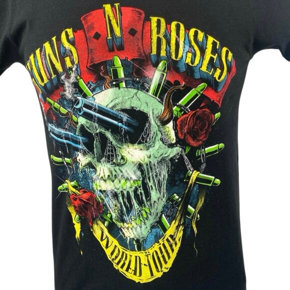 Guns N' Roses Men's Black Graphic Print Short Sleeve Band T shirt Tee Top Size S - Picture 3 of 4